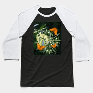 butterflies and wattle with green abstract bouquet Baseball T-Shirt